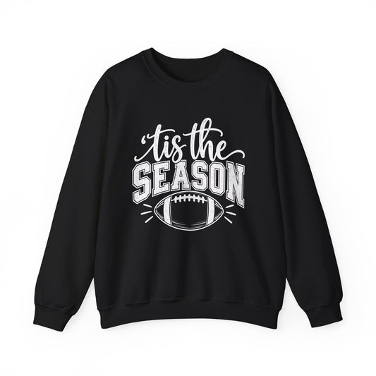 Football 'Tis The Season holiday crewneck sweatshirt – flat lay