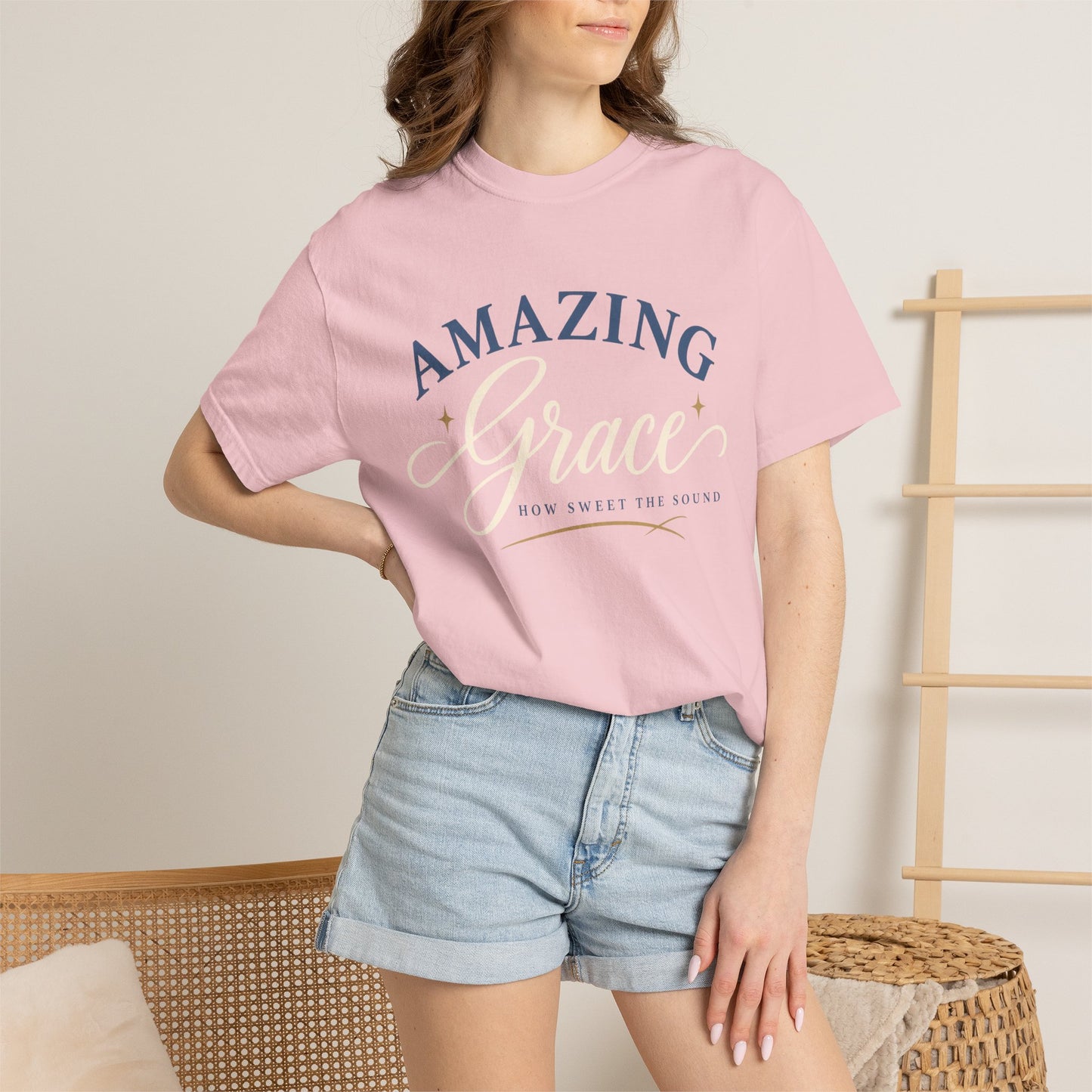 Amazing Grace script T-shirt | Christian faith typography tee