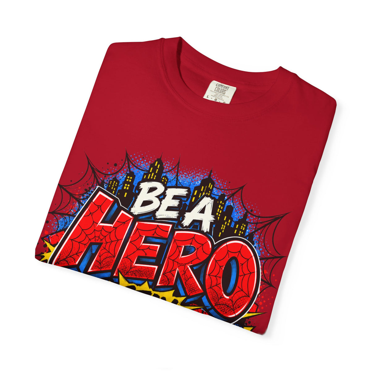 Red Ribbon Week teacher shirt - spider web Be a Hero Stay Drug Free design on grey Comfort Colors tee - view 18