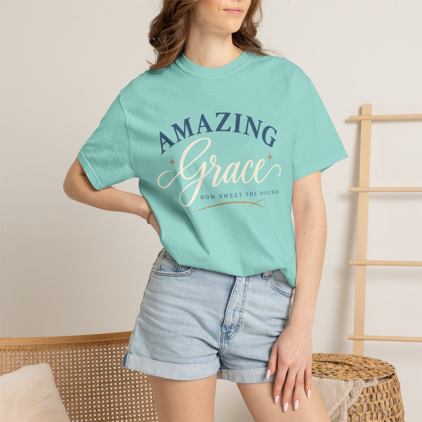 Amazing Grace script T-shirt | Christian faith typography tee