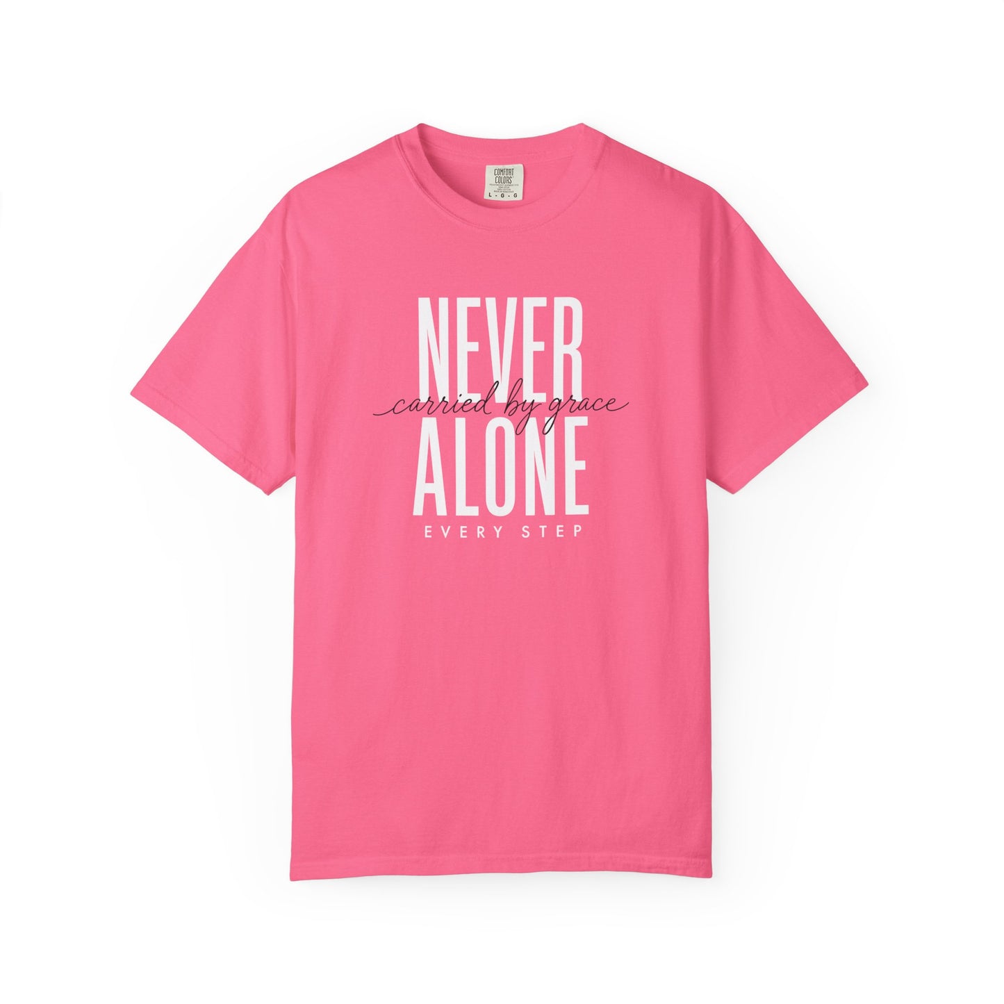 Never Alone Inspirational T-Shirt, Christian Tee, Christian Gift Crewneck Tee