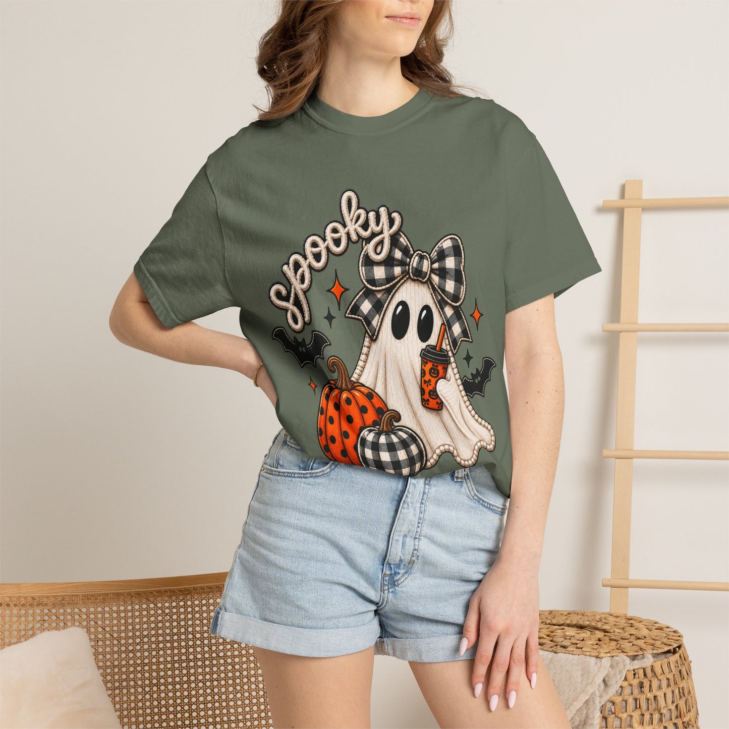 Spooky Ghost Pumpkin Tee | Halloween Printed T-Shirt