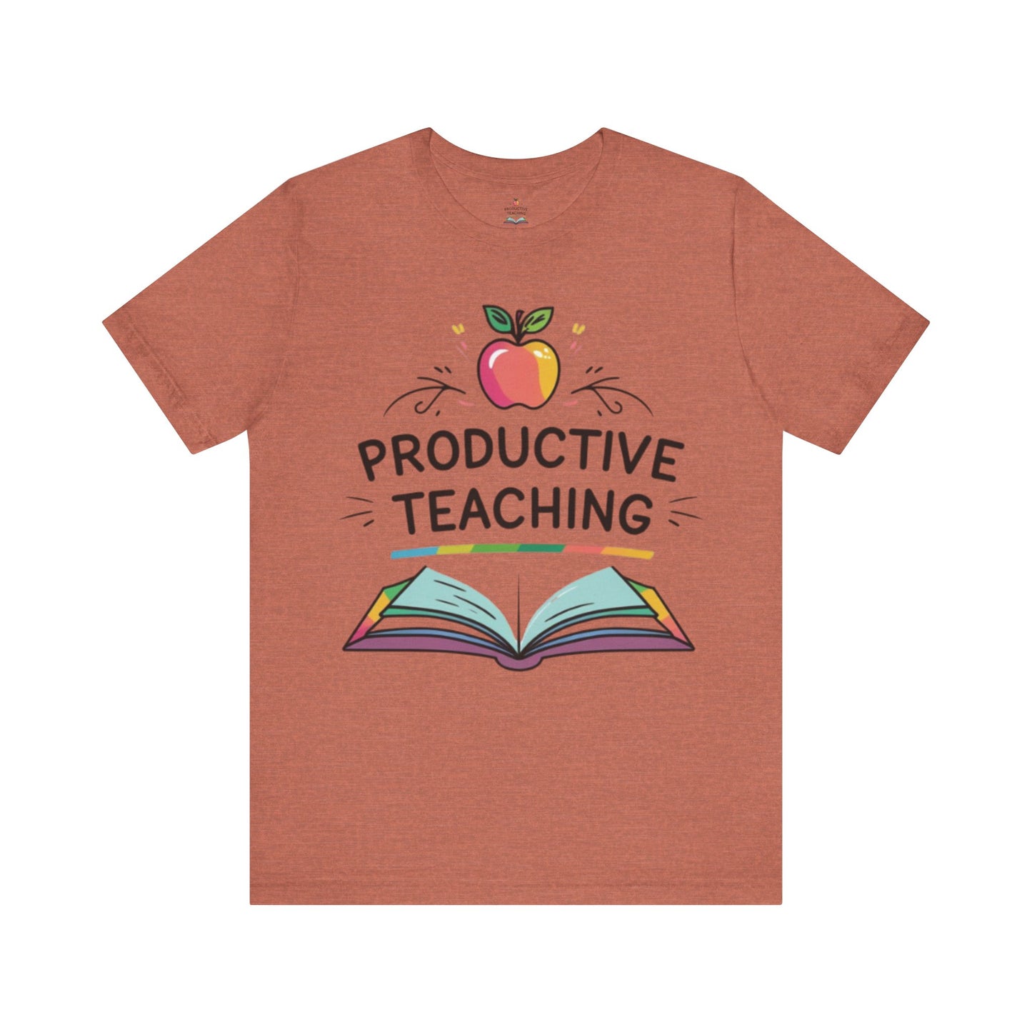 Productive Teaching T‑Shirt — Teacher Apple & Open Book Tee
