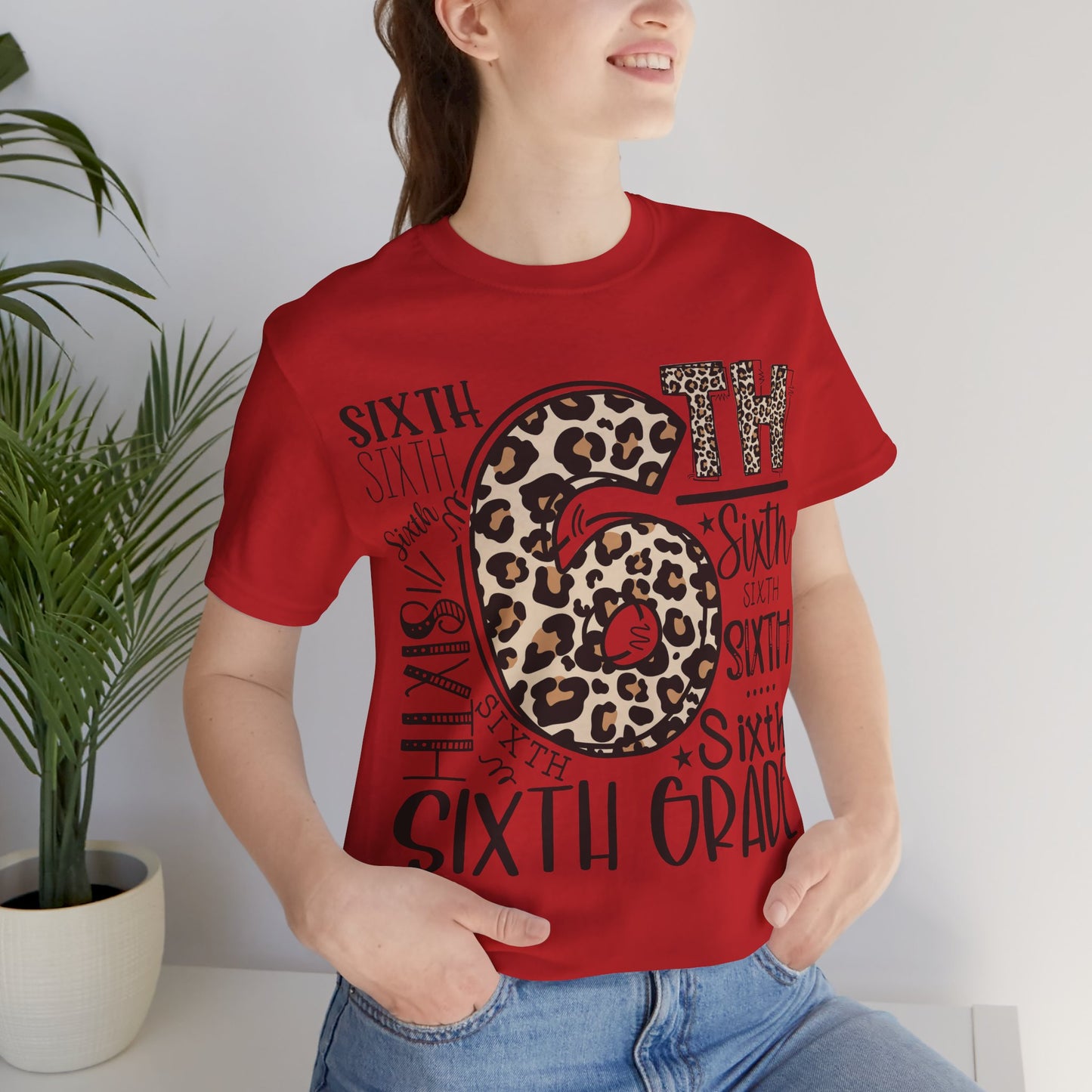 6th Grade Leopard Print T-Shirt — Cute Back-to-School Tee for Girls