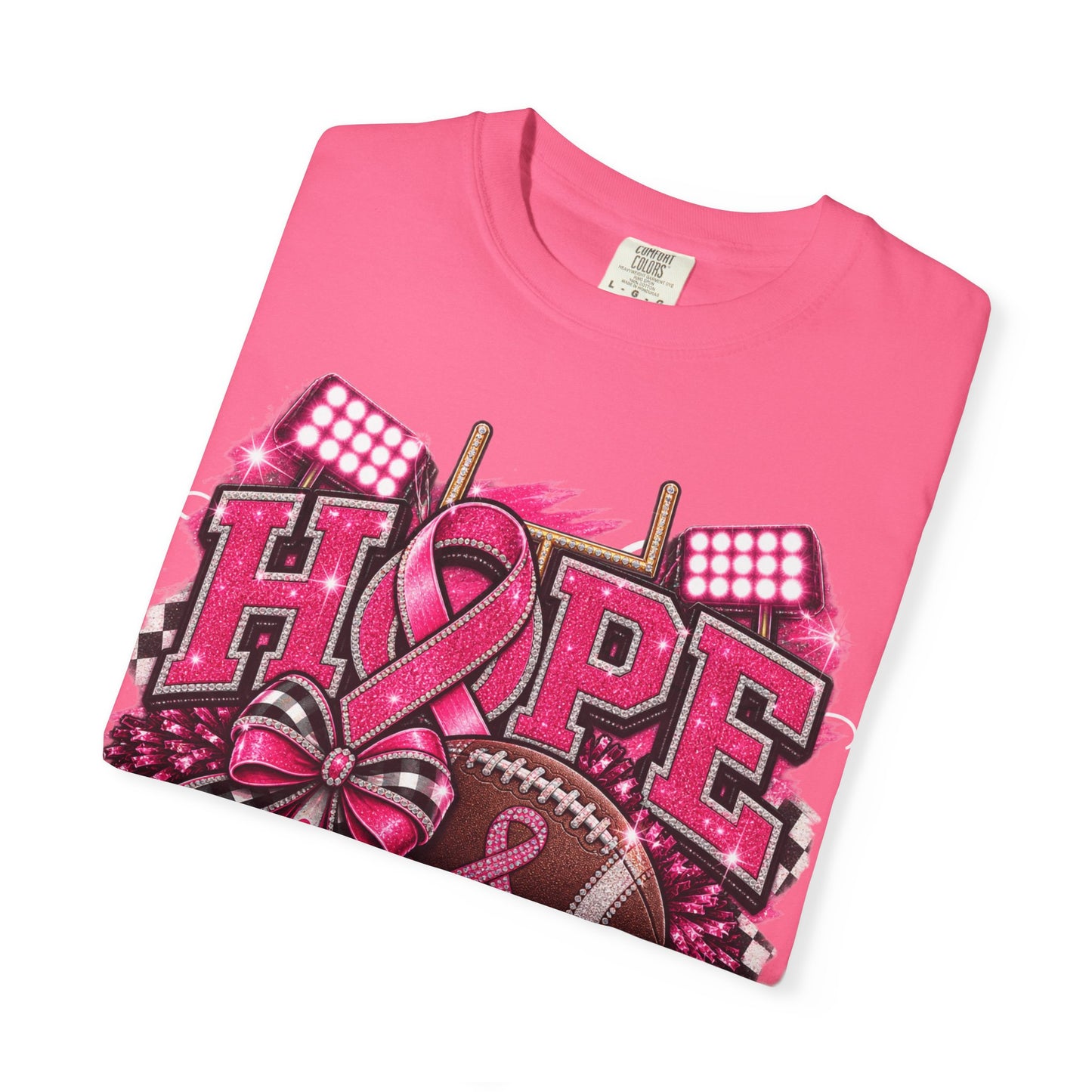 Hope is Our Home Field T-shirt, Cancer Awareness Football Crewneck tee