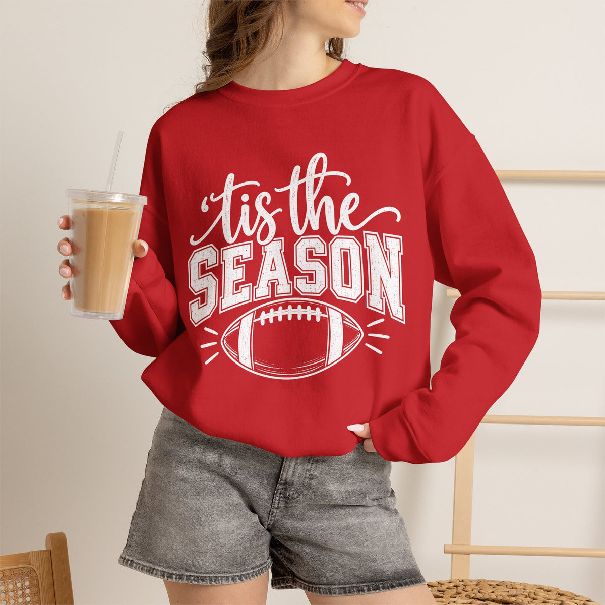 Football 'Tis The Season holiday crewneck sweatshirt – color variant 27