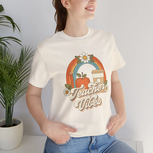 Teacher Vibes Shirt | Bella+Canvas® Retro Teacher Tee | Back-to-School Gift