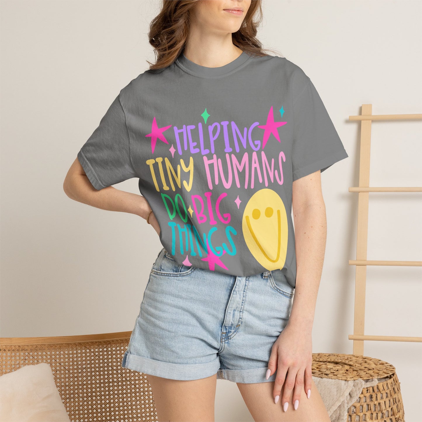 Helping Tiny Humans Do Big Things T-Shirt | Caregiver Teacher Tee