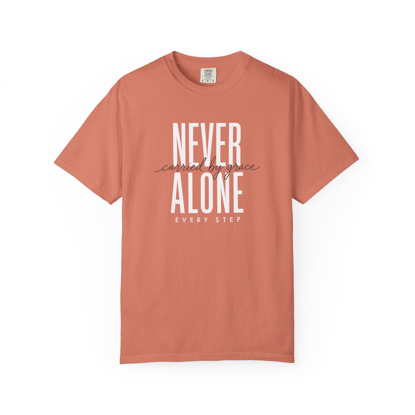 Never Alone Inspirational T-Shirt, Christian Tee, Christian Gift Crewneck Tee