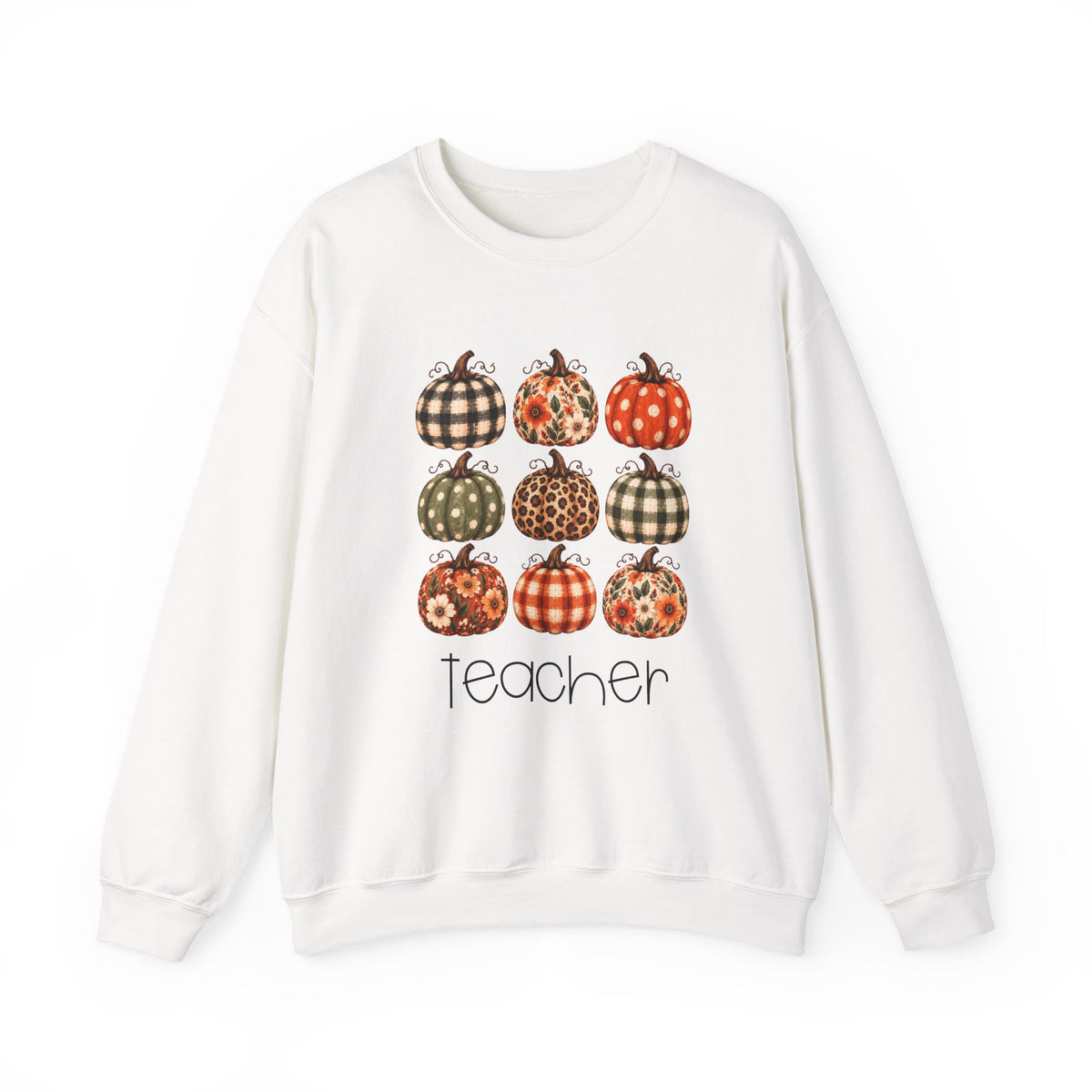 Fall Pumpkin teacher crewneck sweatshirt – back view
