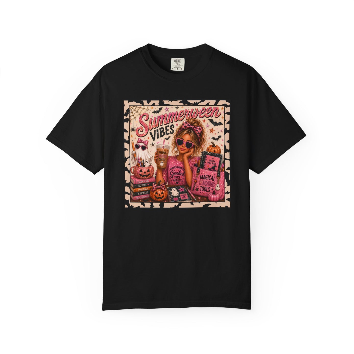 Summerween Vibes T-shirt | Retro Halloween Summer Graphic for Teachers