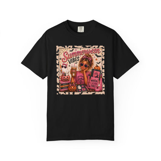 Summerween Vibes T-shirt | Retro Halloween Summer Graphic for Teachers