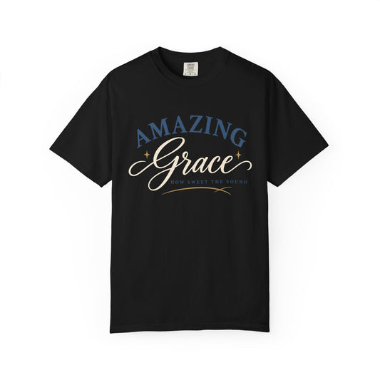Amazing Grace script T-shirt | Christian faith typography tee