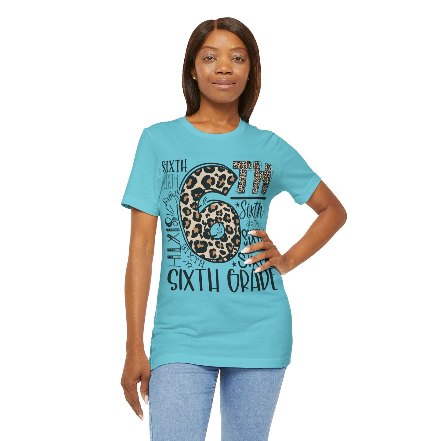 6th Grade Leopard Print T-Shirt — Cute Back-to-School Tee for Girls