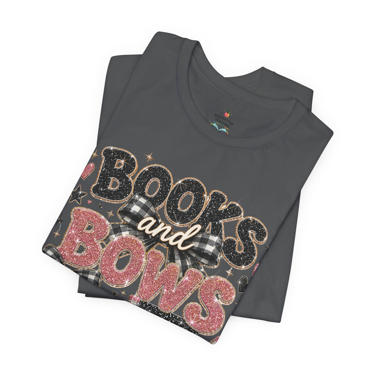 Books and Bows reading teacher t-shirt – color variant 10