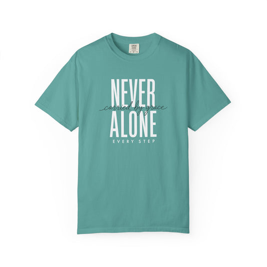 Never Alone Inspirational T-Shirt, Christian Tee, Christian Gift Crewneck Tee