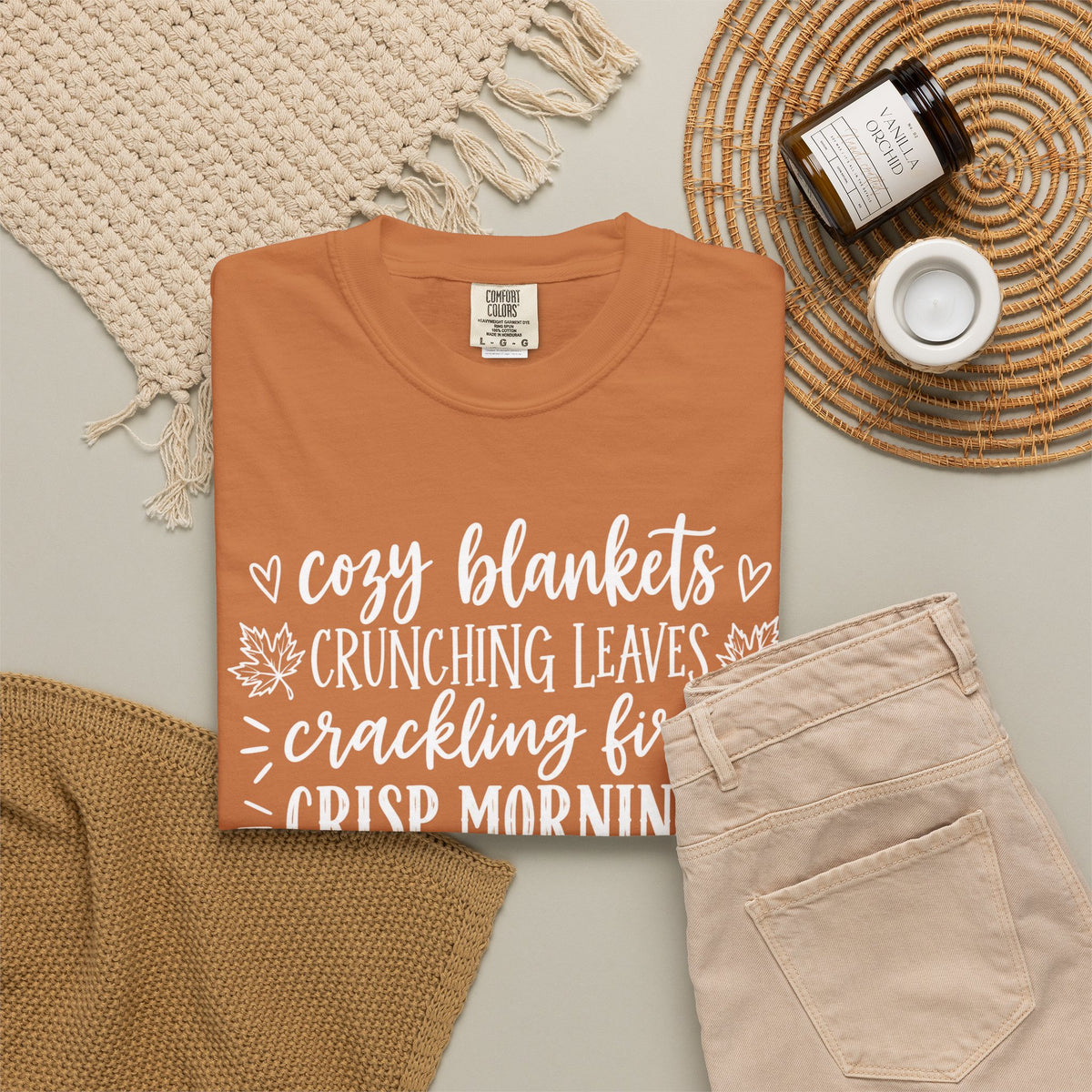 Cozy Fall autumn favorites teacher tee – color variant 8