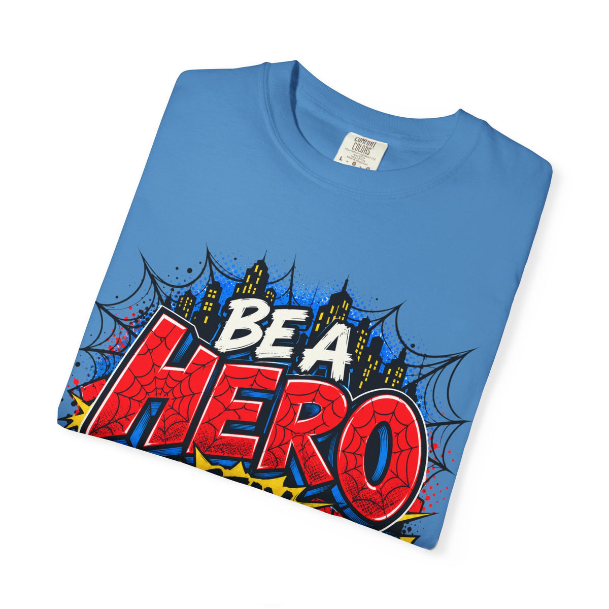 Red Ribbon Week teacher shirt - spider web Be a Hero Stay Drug Free design on grey Comfort Colors tee - view 16