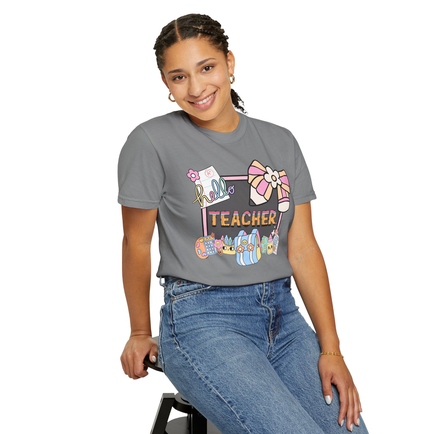 Teacher Hello T-Shirt — Cute School Supplies Back-to-School Gift