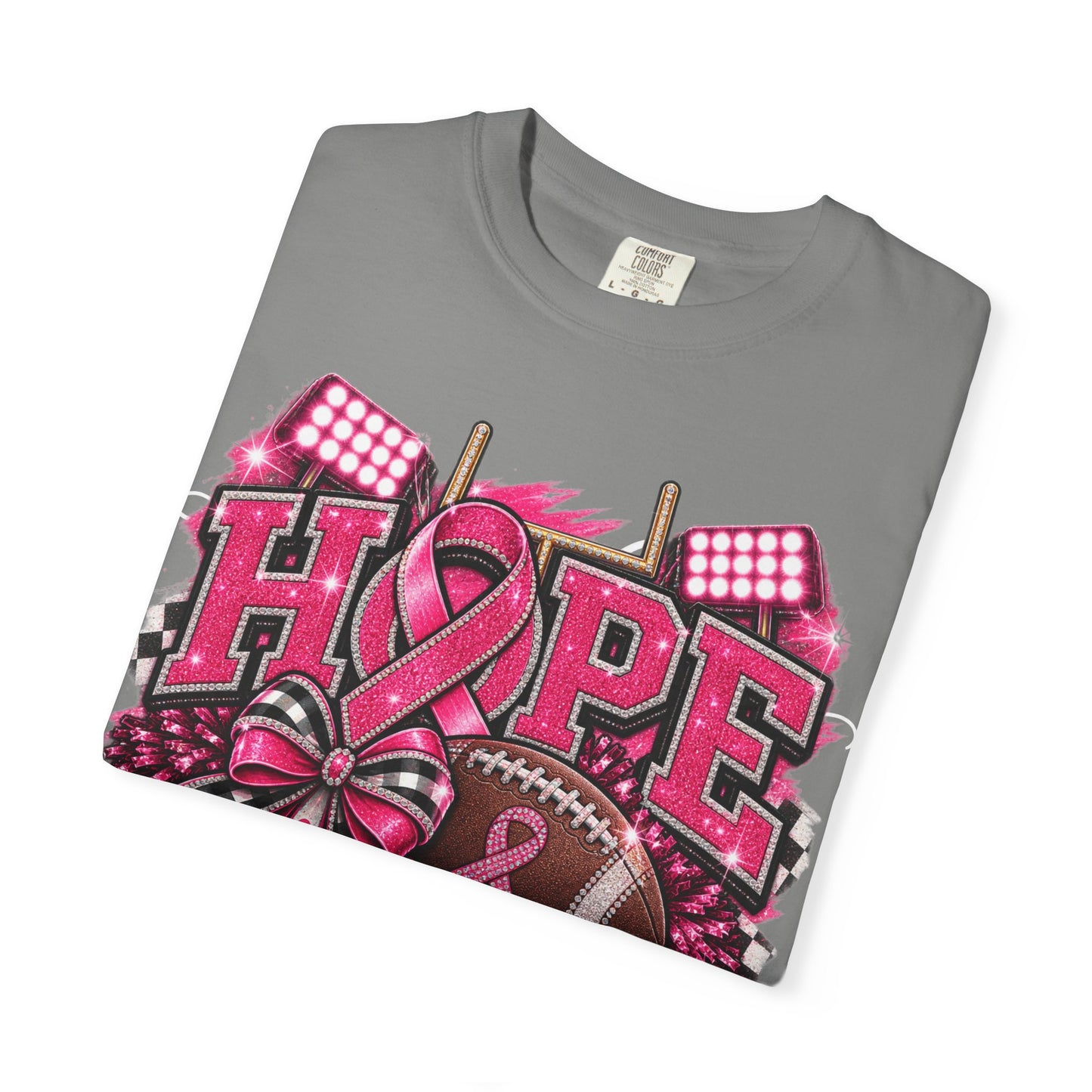 Hope is Our Home Field T-shirt, Cancer Awareness Football Crewneck tee