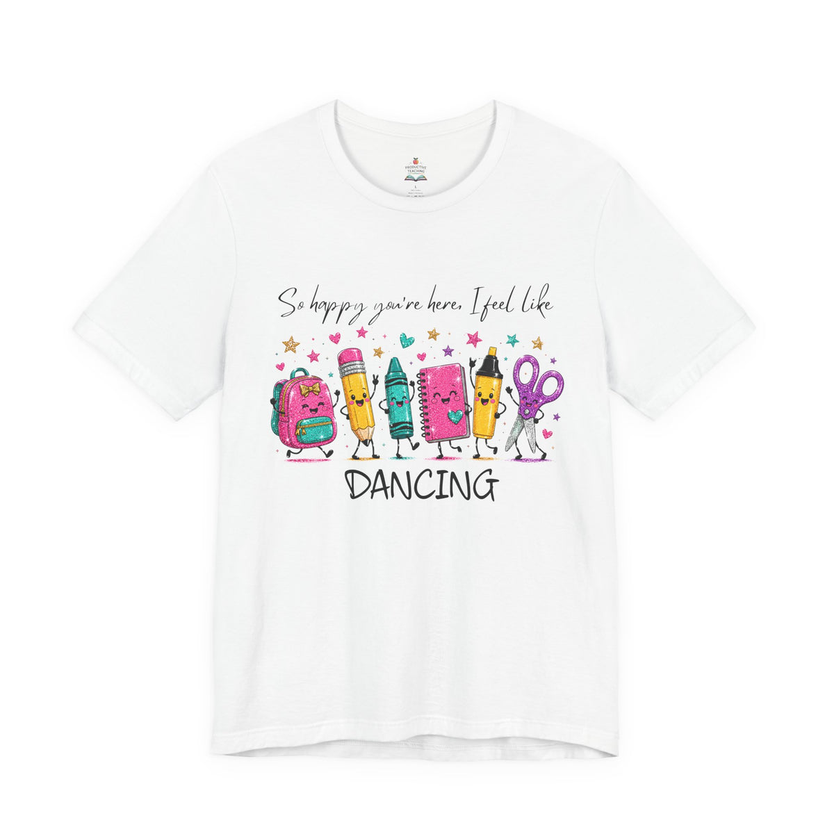 Dancing school supplies teacher shirt – front view