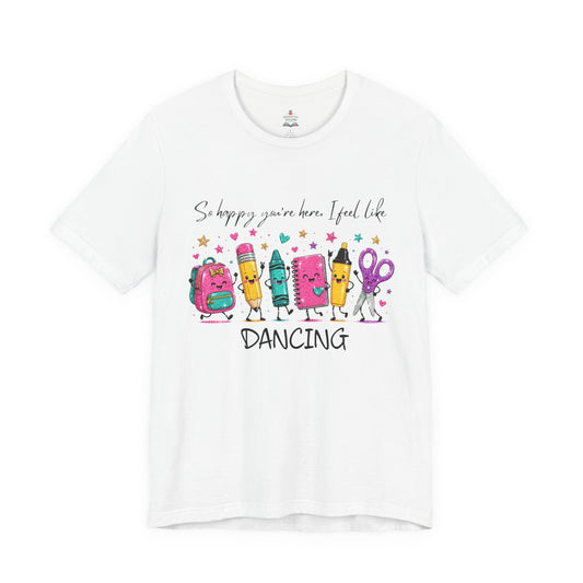 Dancing school supplies teacher shirt – front view
