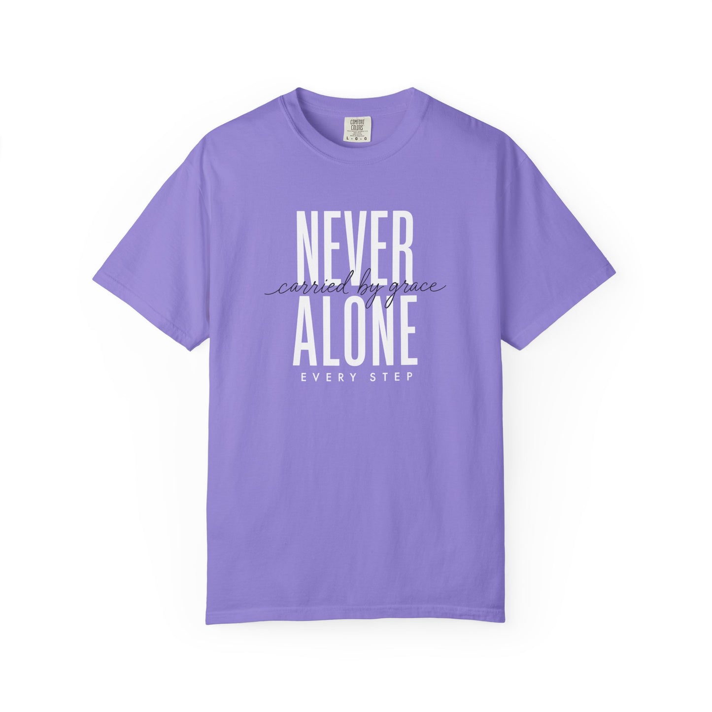 Never Alone Inspirational T-Shirt, Christian Tee, Christian Gift Crewneck Tee