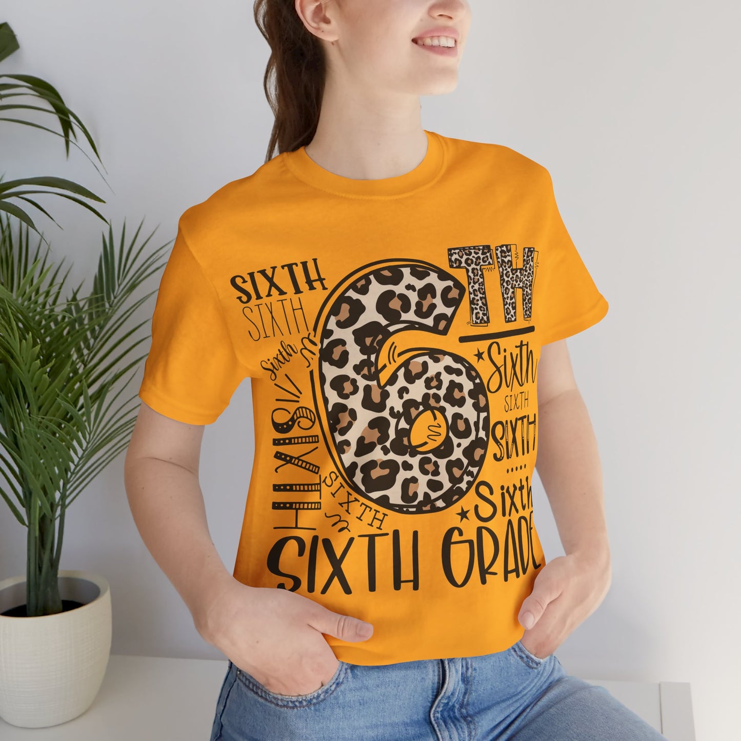 6th Grade Leopard Print T-Shirt — Cute Back-to-School Tee for Girls