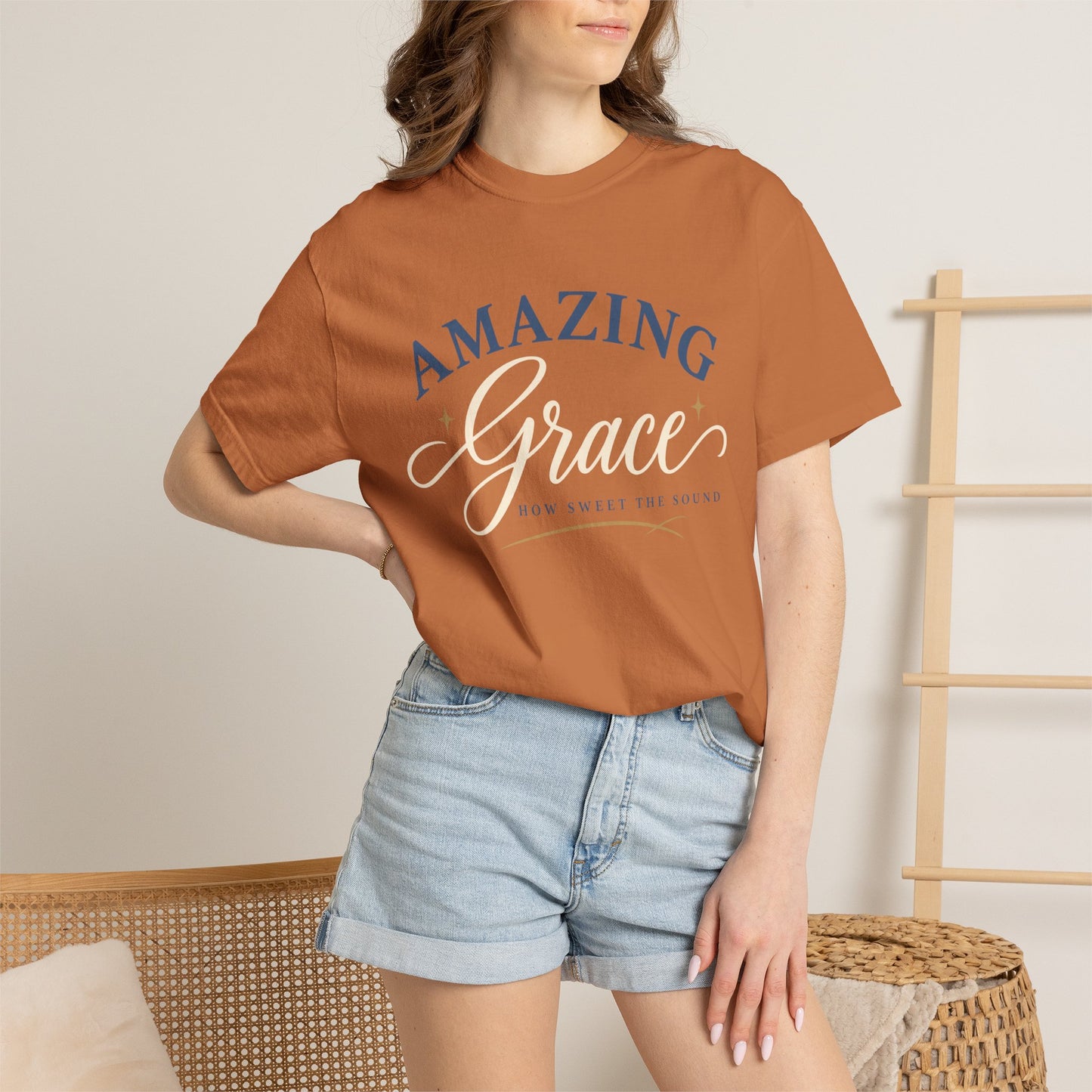 Amazing Grace script T-shirt | Christian faith typography tee