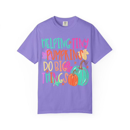 Helping Tiny Pumpkins | Fall Teacher Shirt | Comfort Colors® Pumpkin Tee