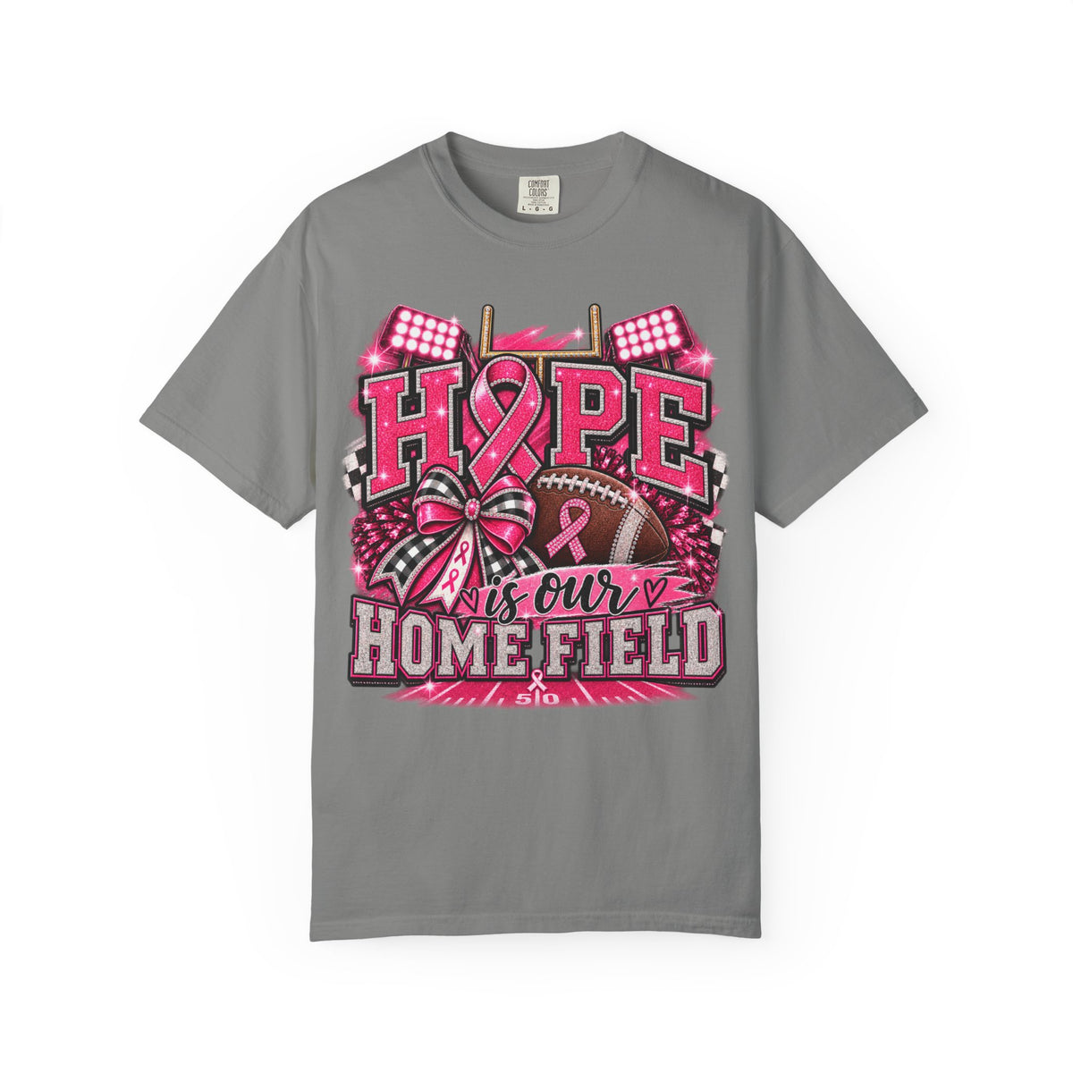 Hope Is Our Home Field cancer awareness football t-shirt – image 7