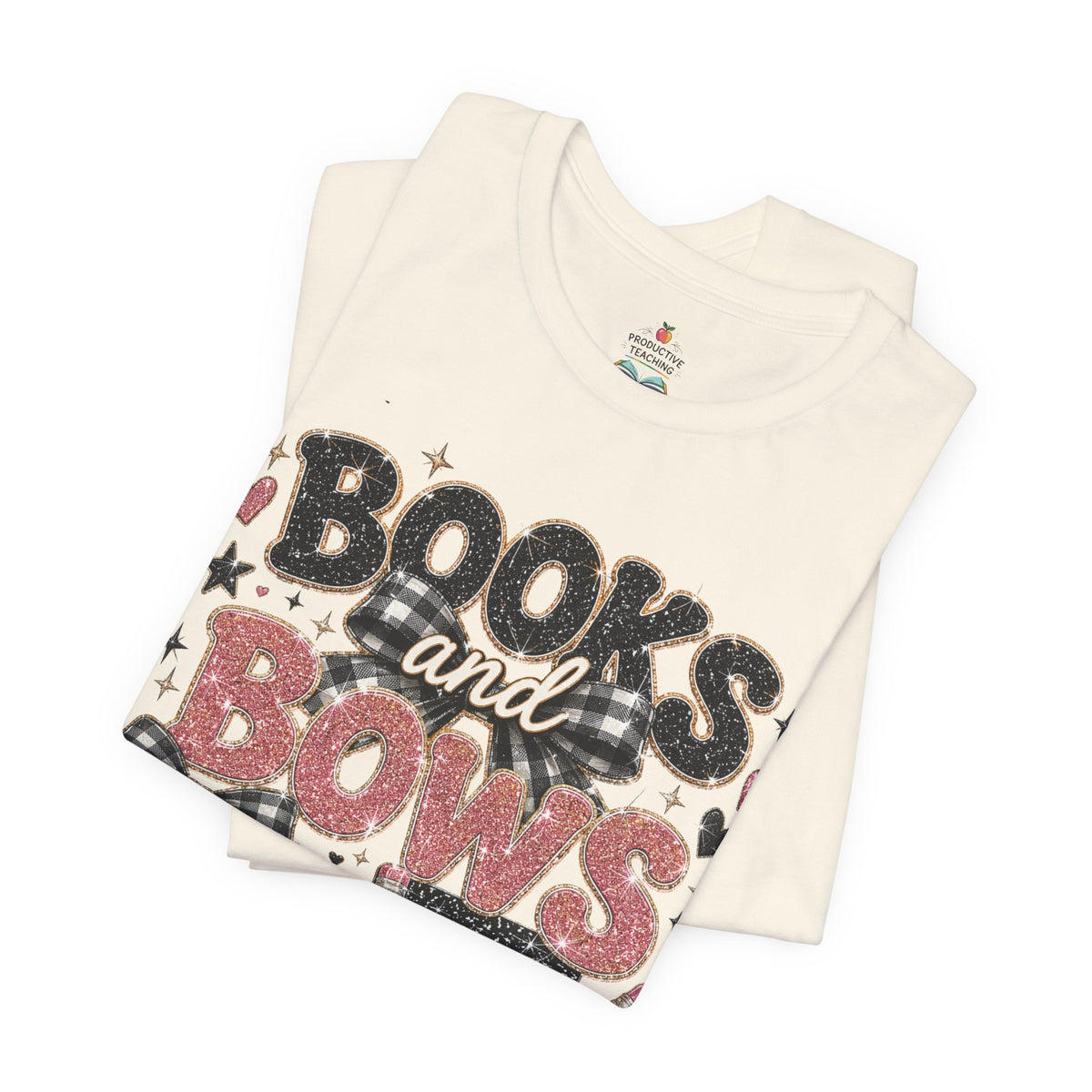 Books and Bows reading teacher t-shirt – color variant 4