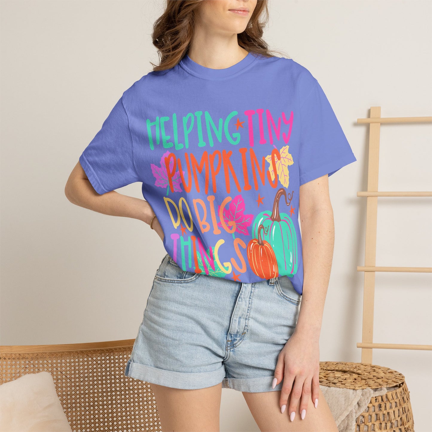 Helping Tiny Pumpkins | Fall Teacher Shirt | Comfort Colors® Pumpkin Tee