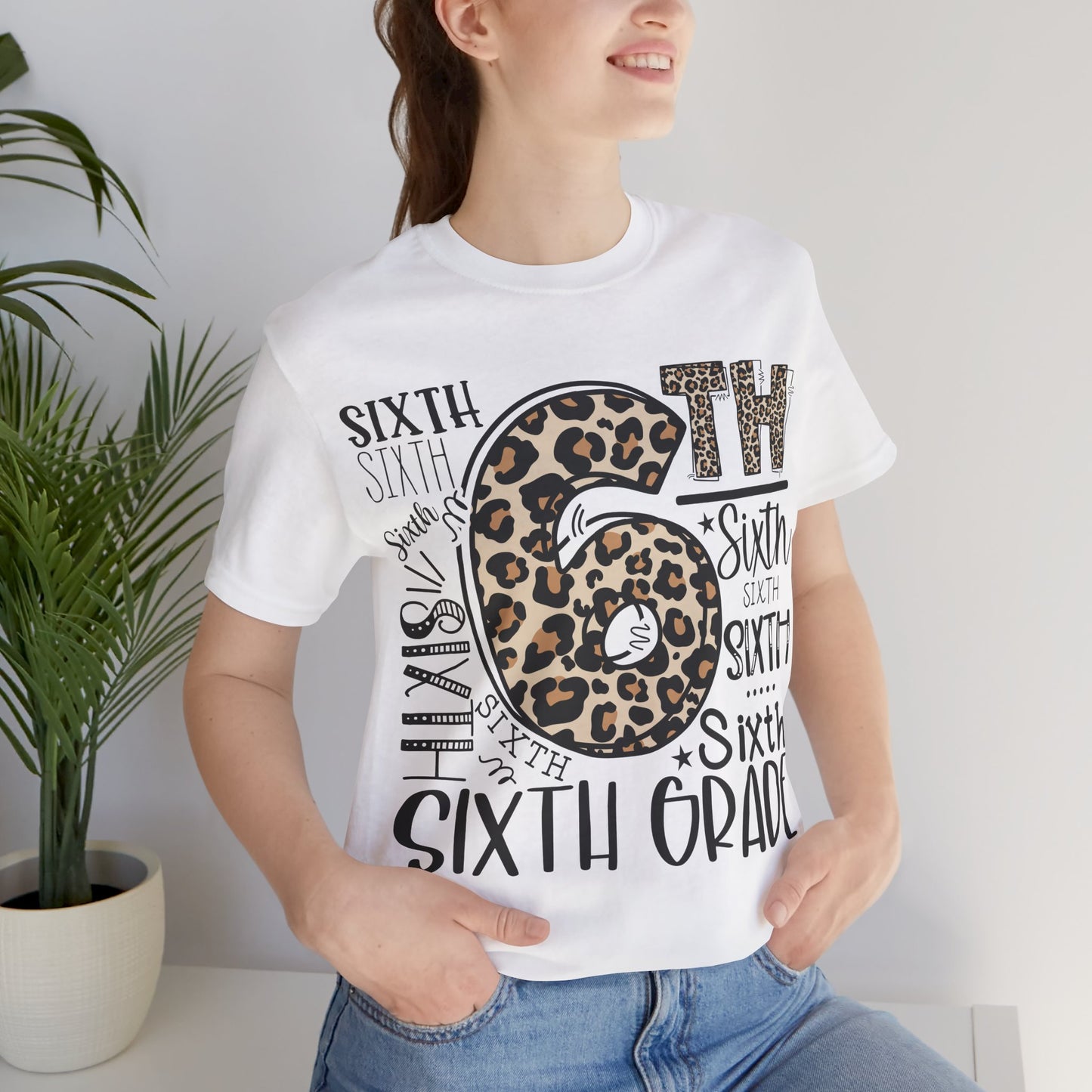 6th Grade Leopard Print T-Shirt — Cute Back-to-School Tee for Girls