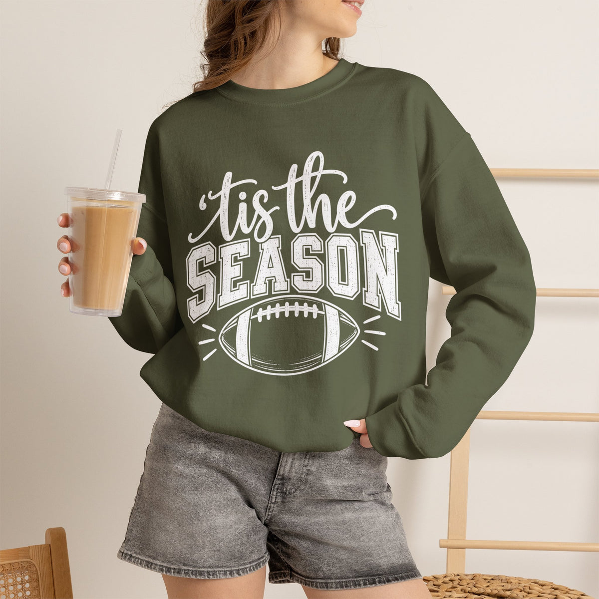Football 'Tis The Season holiday crewneck sweatshirt – color variant 17