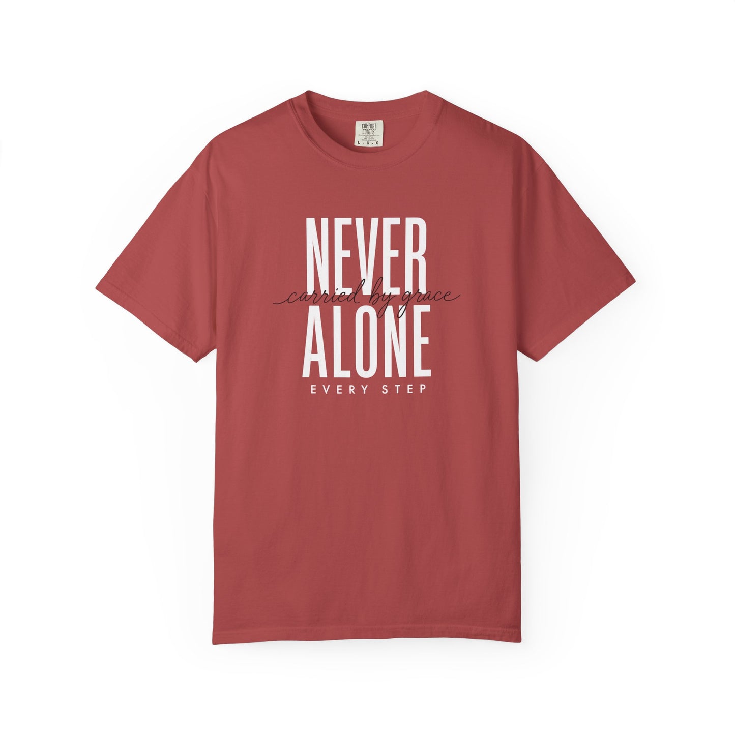 Never Alone Inspirational T-Shirt, Christian Tee, Christian Gift Crewneck Tee