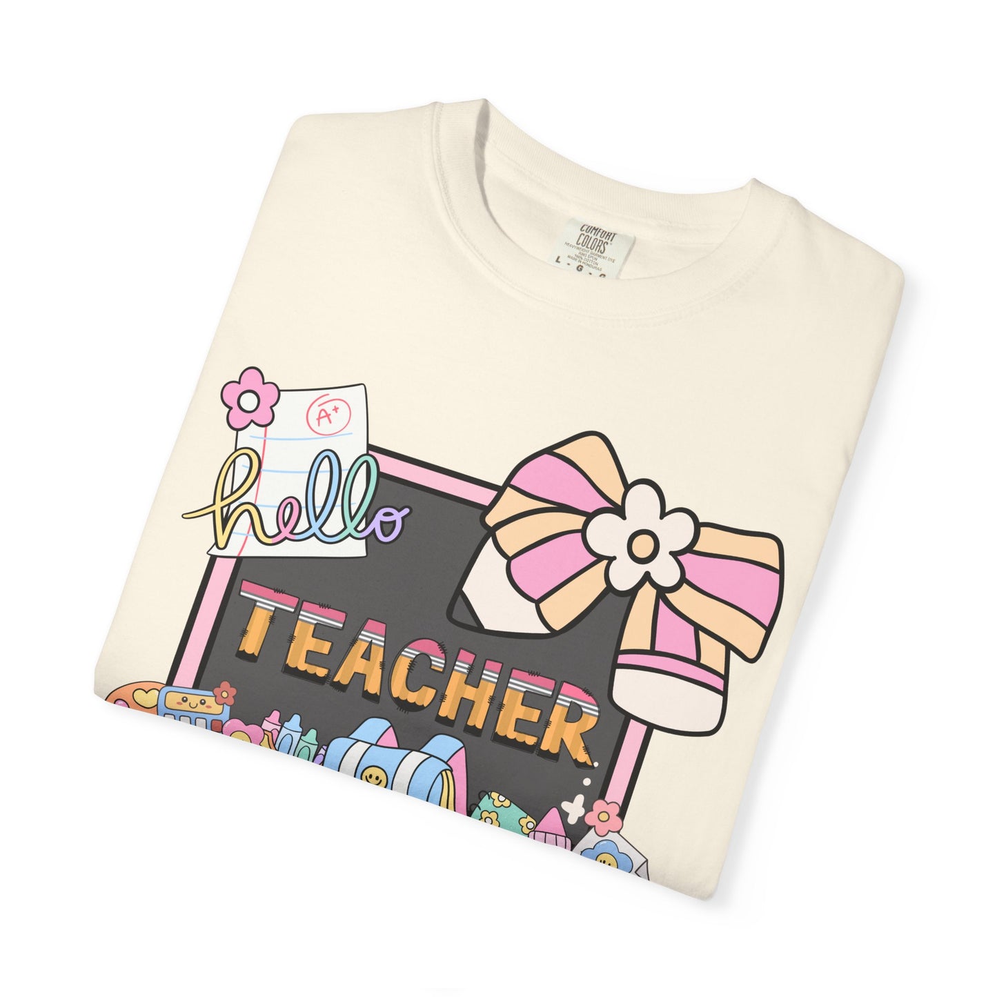 Teacher Hello T-Shirt — Cute School Supplies Back-to-School Gift