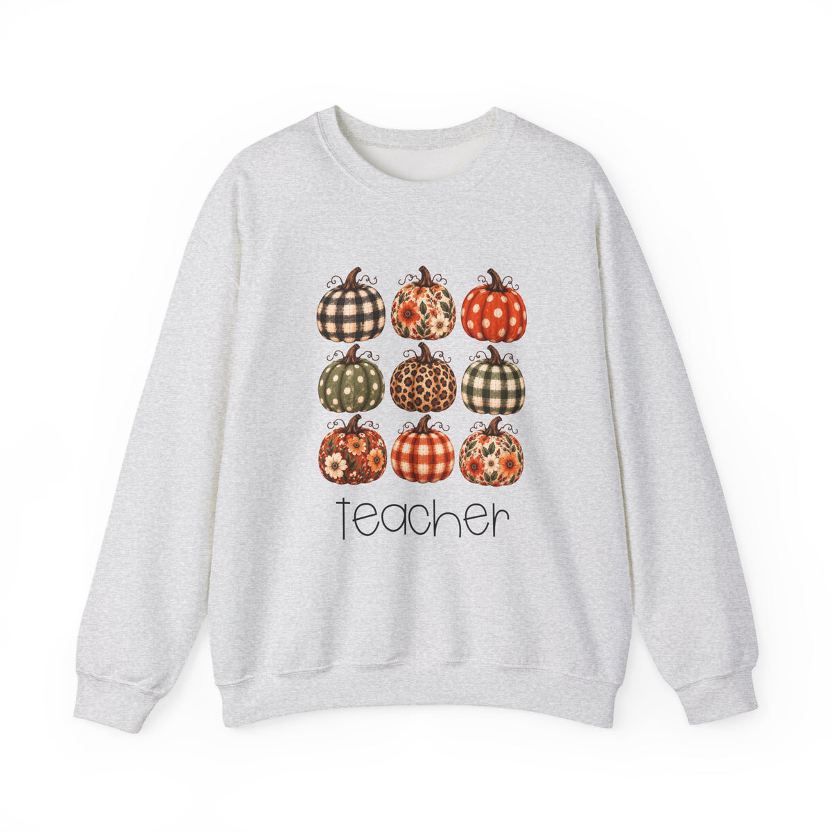 Fall Pumpkin teacher crewneck sweatshirt – styled lifestyle photo