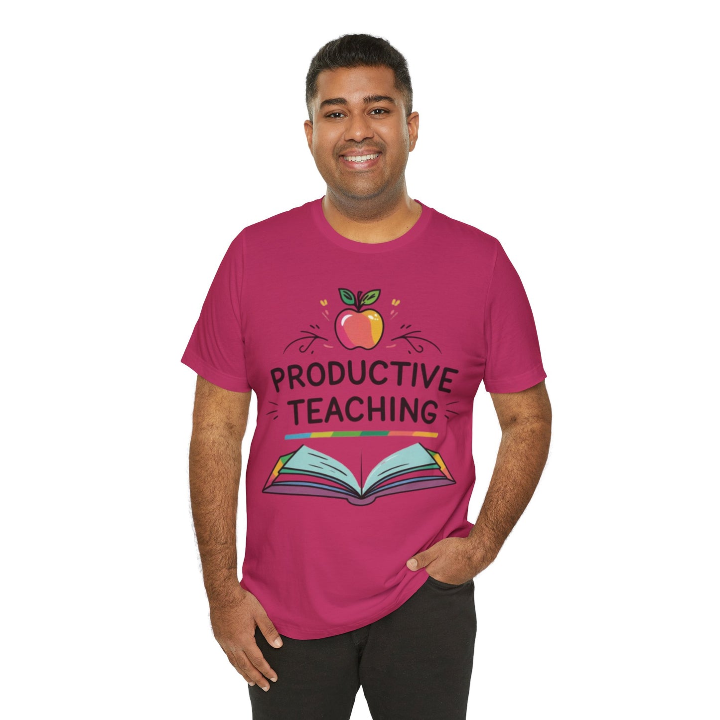 Productive Teaching T‑Shirt — Teacher Apple & Open Book Tee