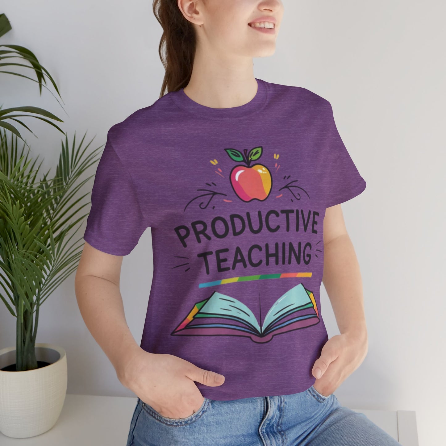 Productive Teaching T‑Shirt — Teacher Apple & Open Book Tee