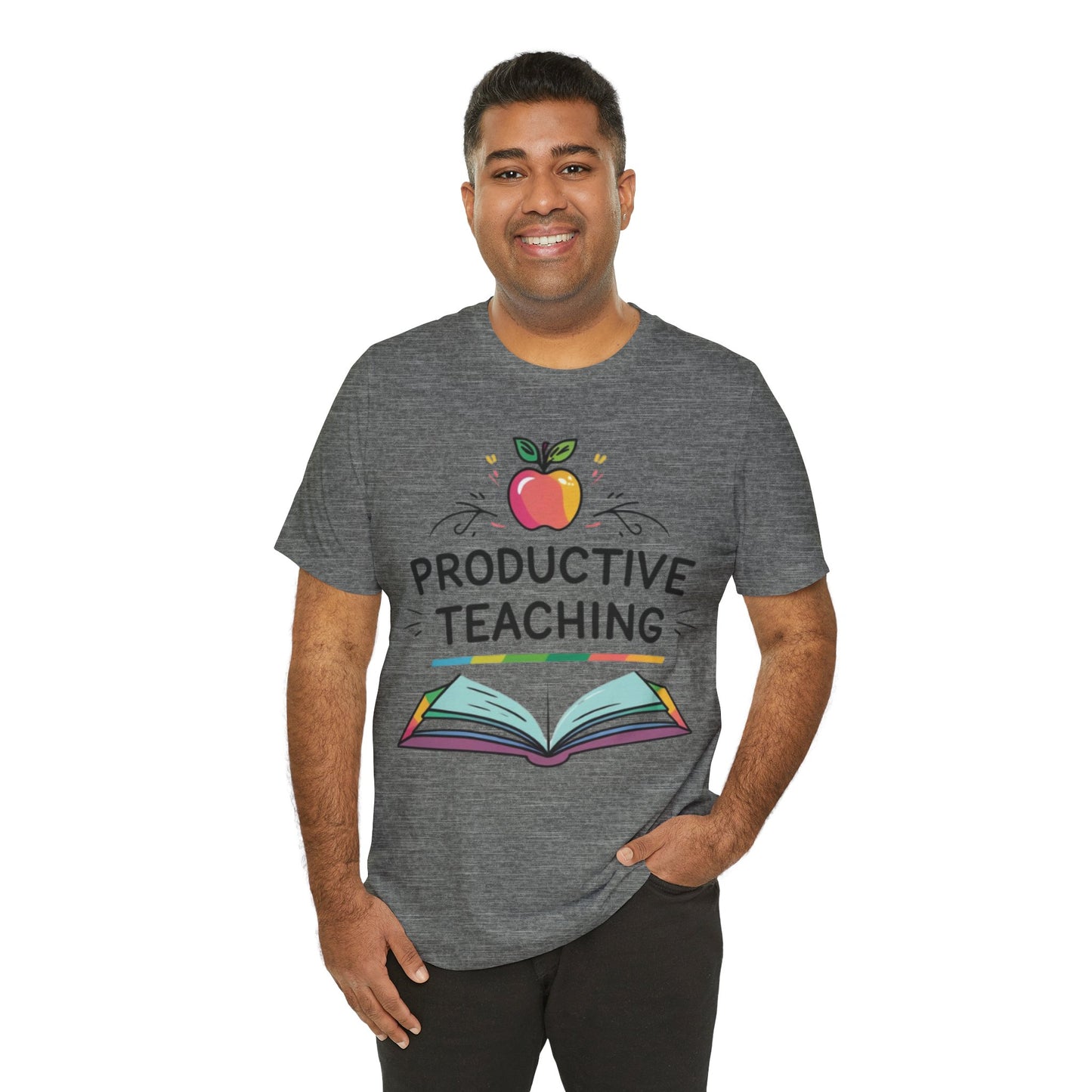 Productive Teaching T‑Shirt — Teacher Apple & Open Book Tee