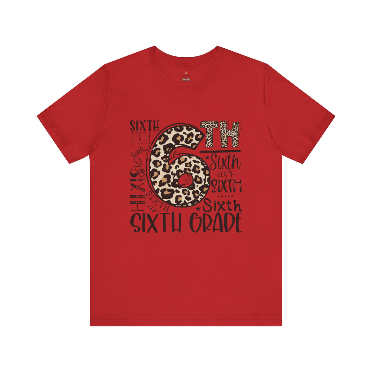 Sixth Grade leopard print teacher shirt – color variant 5