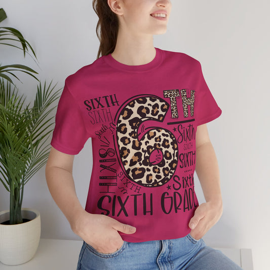 Sixth Grade Teacher Shirt | Leopard Print 6th Grade Tee | Back-to-School Gift
