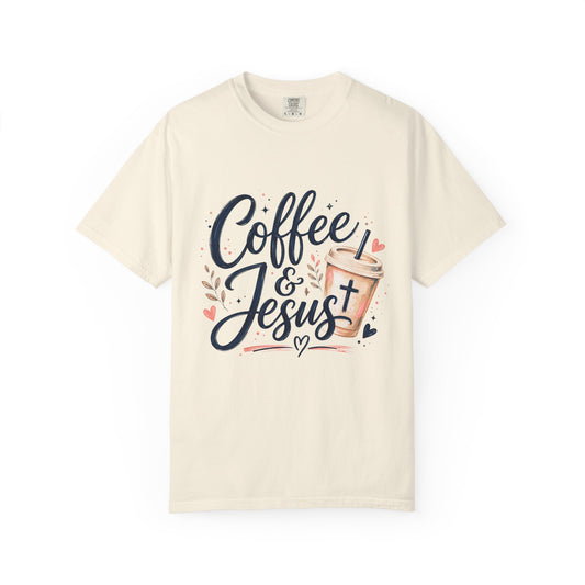 Coffee & Jesus T-shirt, Christian Crewneck Tee