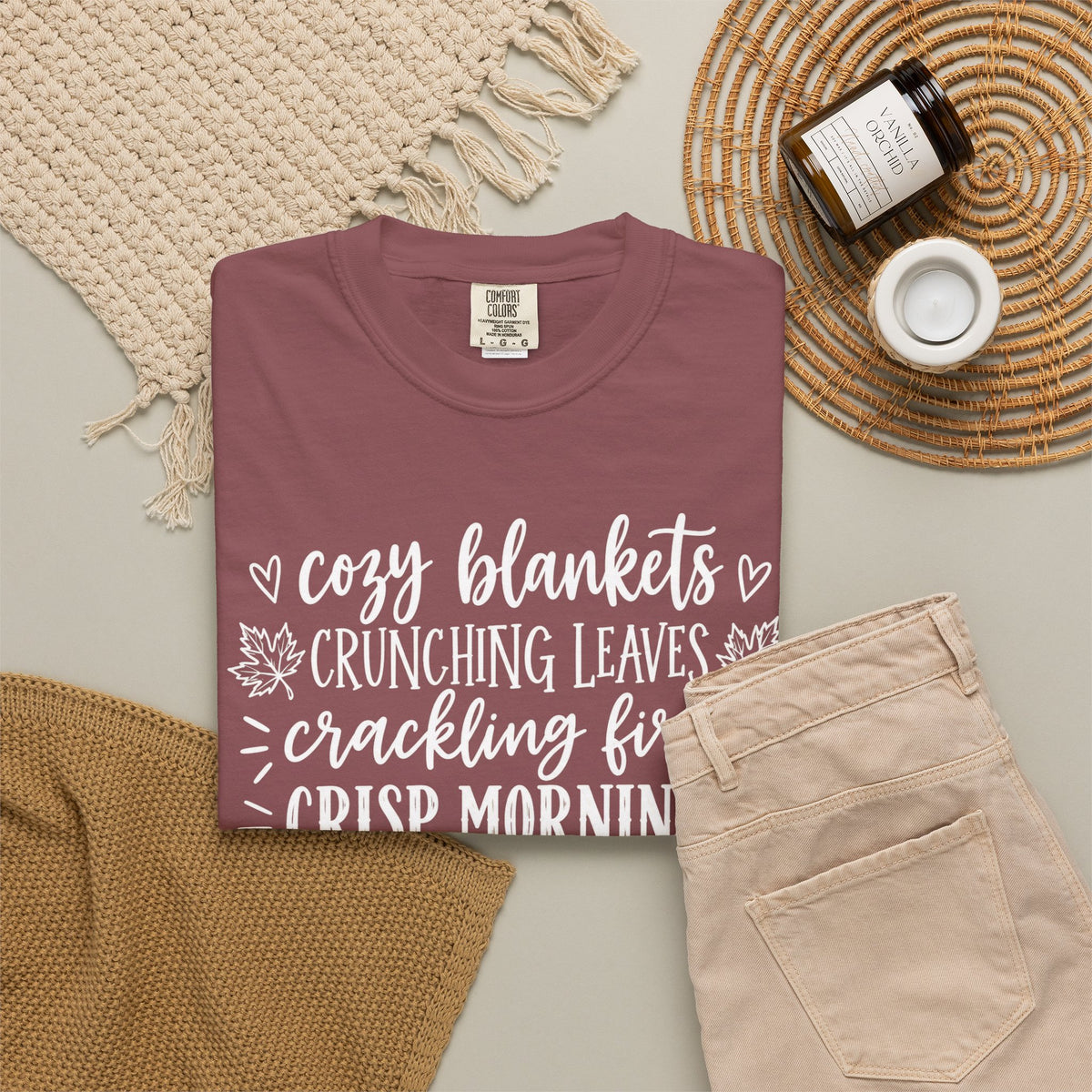 Cozy Fall autumn favorites teacher tee – color variant 5