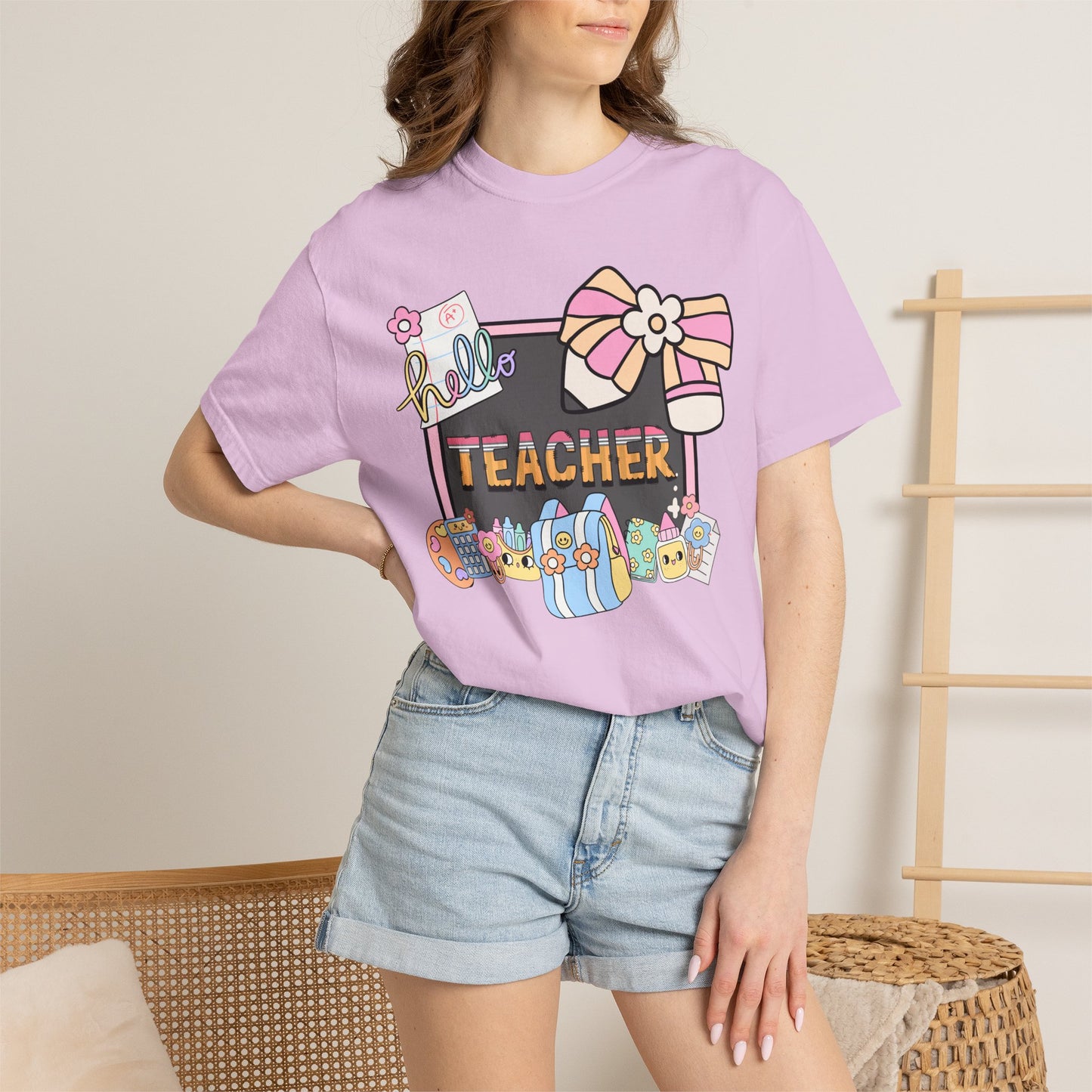 Teacher Hello T-Shirt — Cute School Supplies Back-to-School Gift