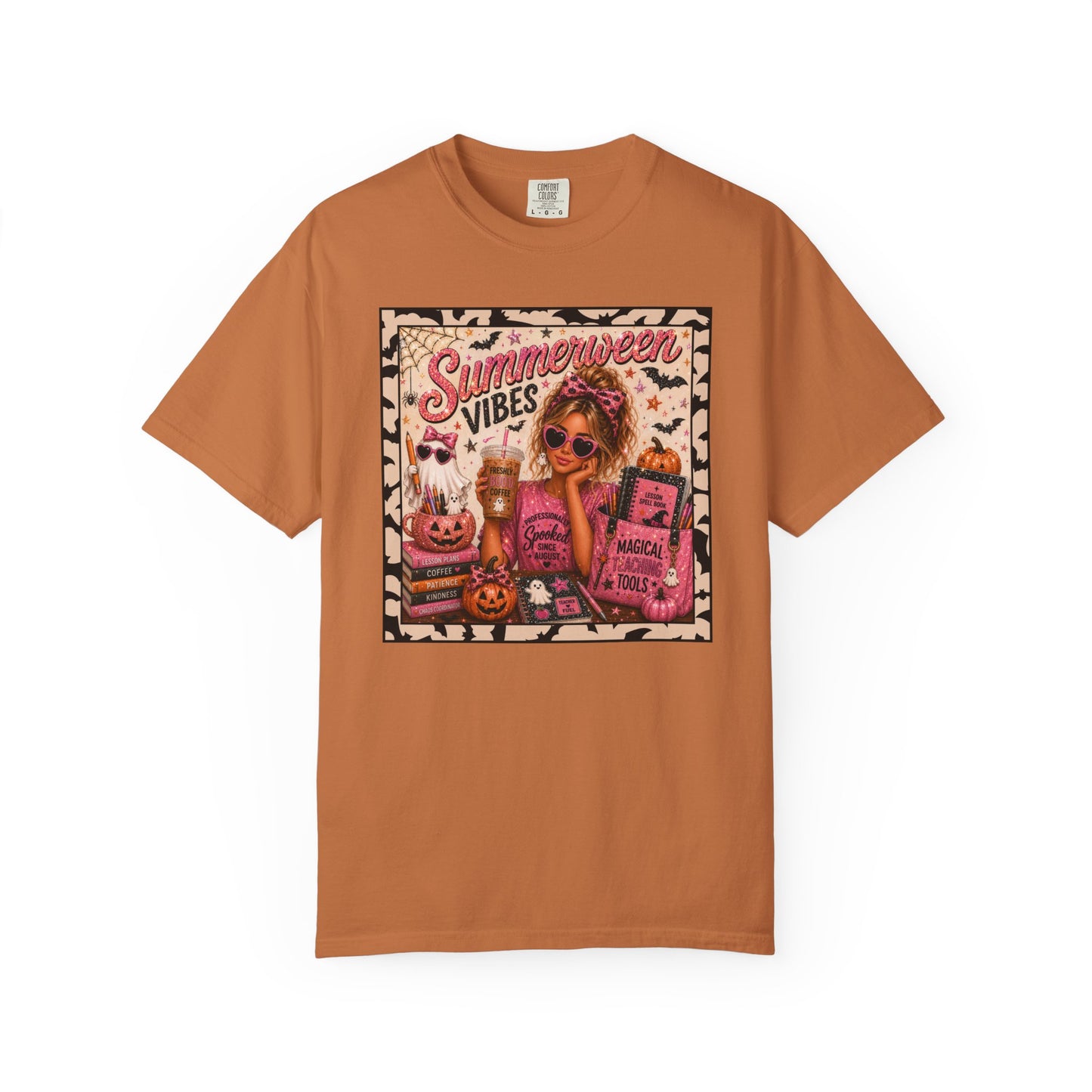 Summerween Vibes T-shirt | Retro Halloween Summer Graphic for Teachers