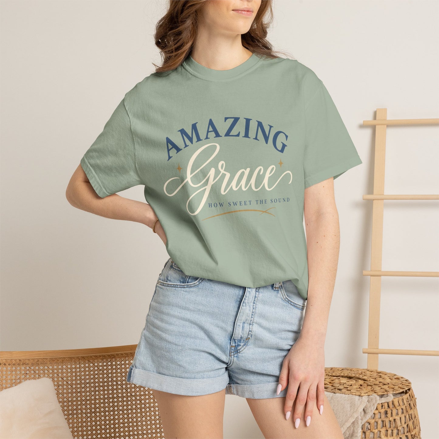 Amazing Grace script T-shirt | Christian faith typography tee
