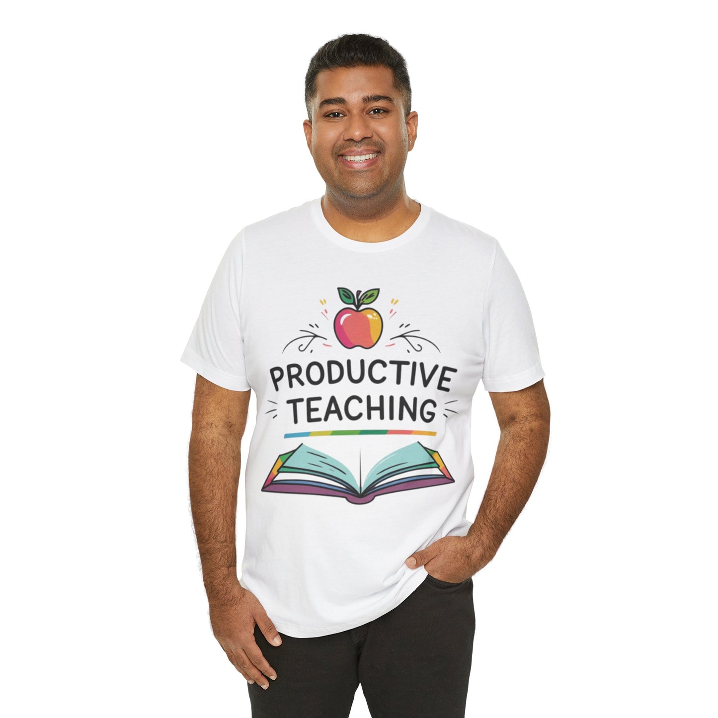 Productive Teaching T‑Shirt — Teacher Apple & Open Book Tee