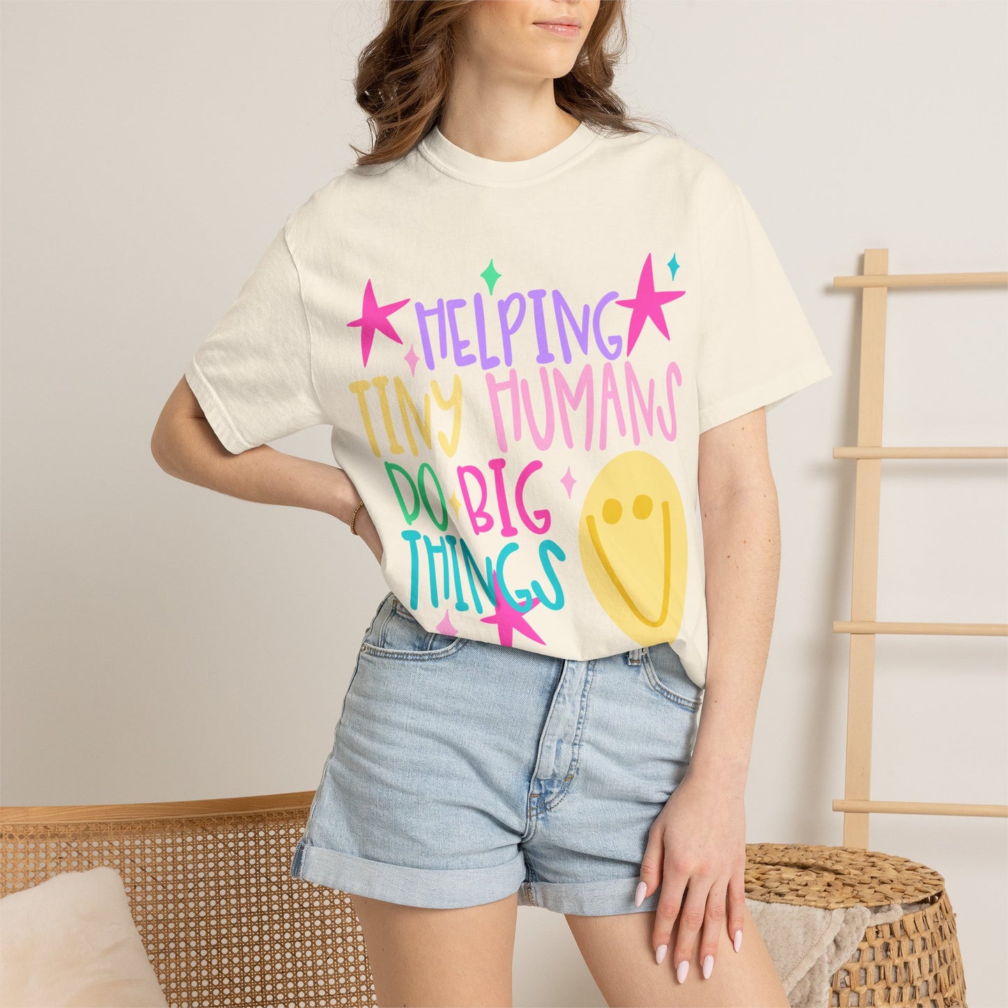Helping Tiny Humans Do Big Things T-Shirt | Caregiver Teacher Tee